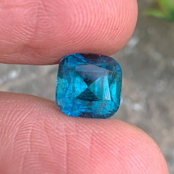 4.93 Carats Natural Ink Blue Tourmaline Gemstone from Afghanistan –  with Cushion Shape