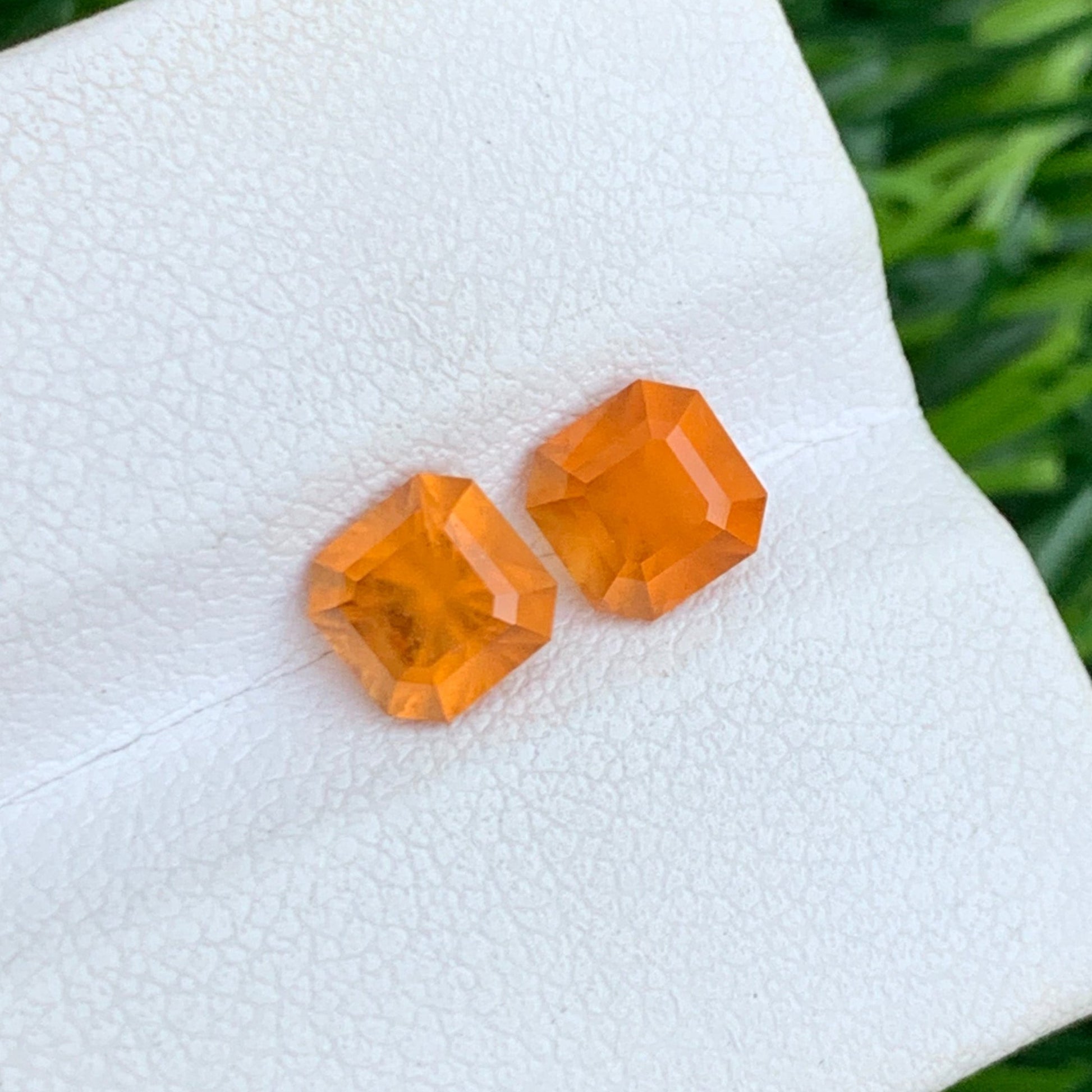 Yellow-Brown Hessonite Garnet Pair for Earrings