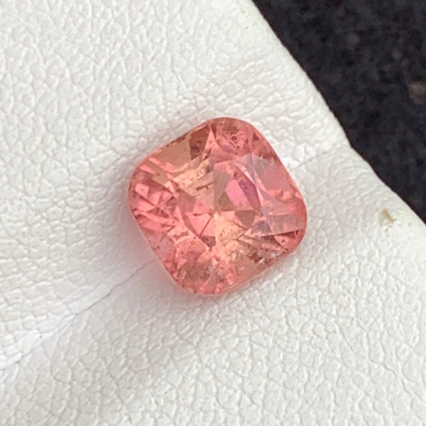 afghan pink tourmaline loose gemstone
cushion cut pink tourmaline close up