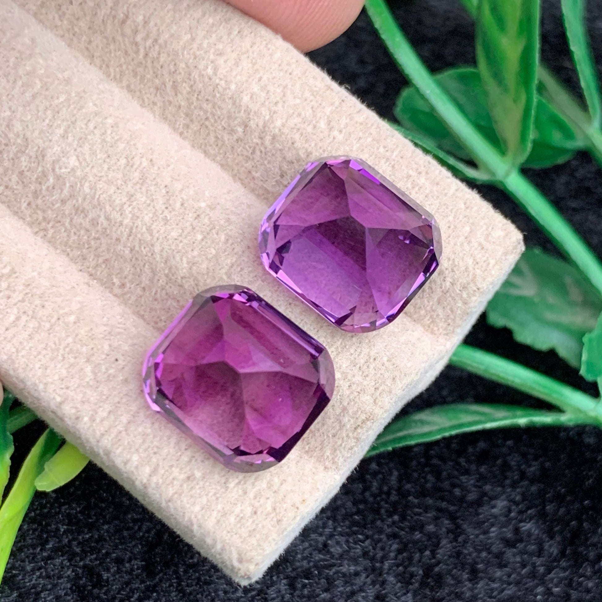 amethyst stones for earrings matching cushion cut
premium amethyst gemstone pair for jewelry design