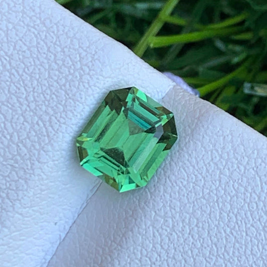 Apple Green Tourmaline – Stunning Emerald Cut from Afghanistan