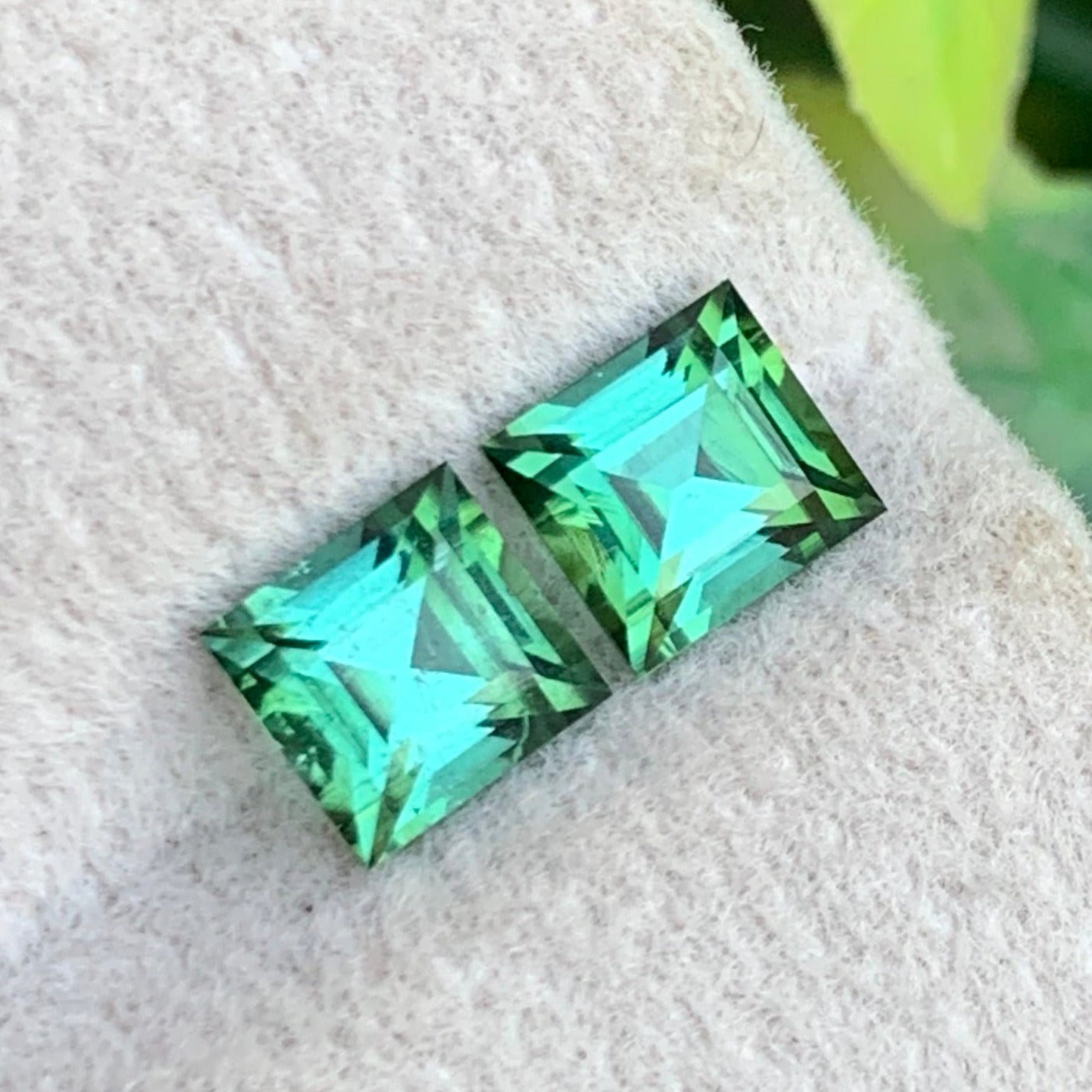baguette cut green tourmaline stone from Afghanistan