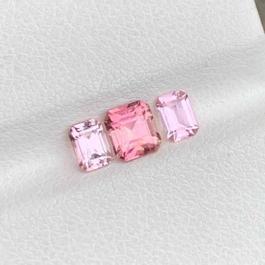 Loose Pink Tourmaline Ring Set: Emerald Cut Beauty, 1.20 Carats – A Touch of Elegance