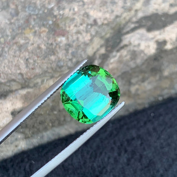 Natural Bluish Green Tourmaline, Cushion Cut 7.10 Carats – Rare Gemstone from Afghanistan