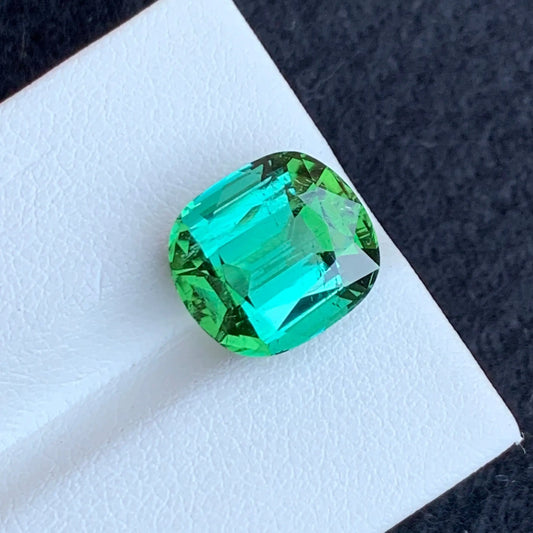 Natural Bluish Green Tourmaline, Cushion Cut 7.10 Carats – Rare Gemstone from Afghanistan