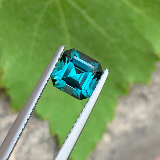 Discover the Natural Beauty of a Teal Blue Tourmaline – Asscher Cut 1.50 Carats