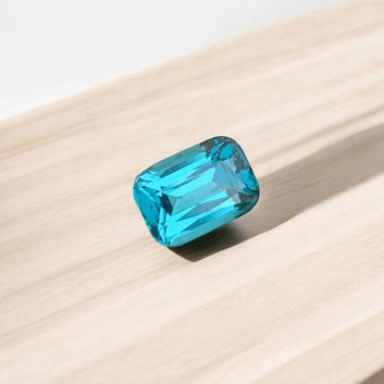 Neon Blue Tourmaline Gemstone – 2.85 Carat Cushion Cut, VVS Clarity