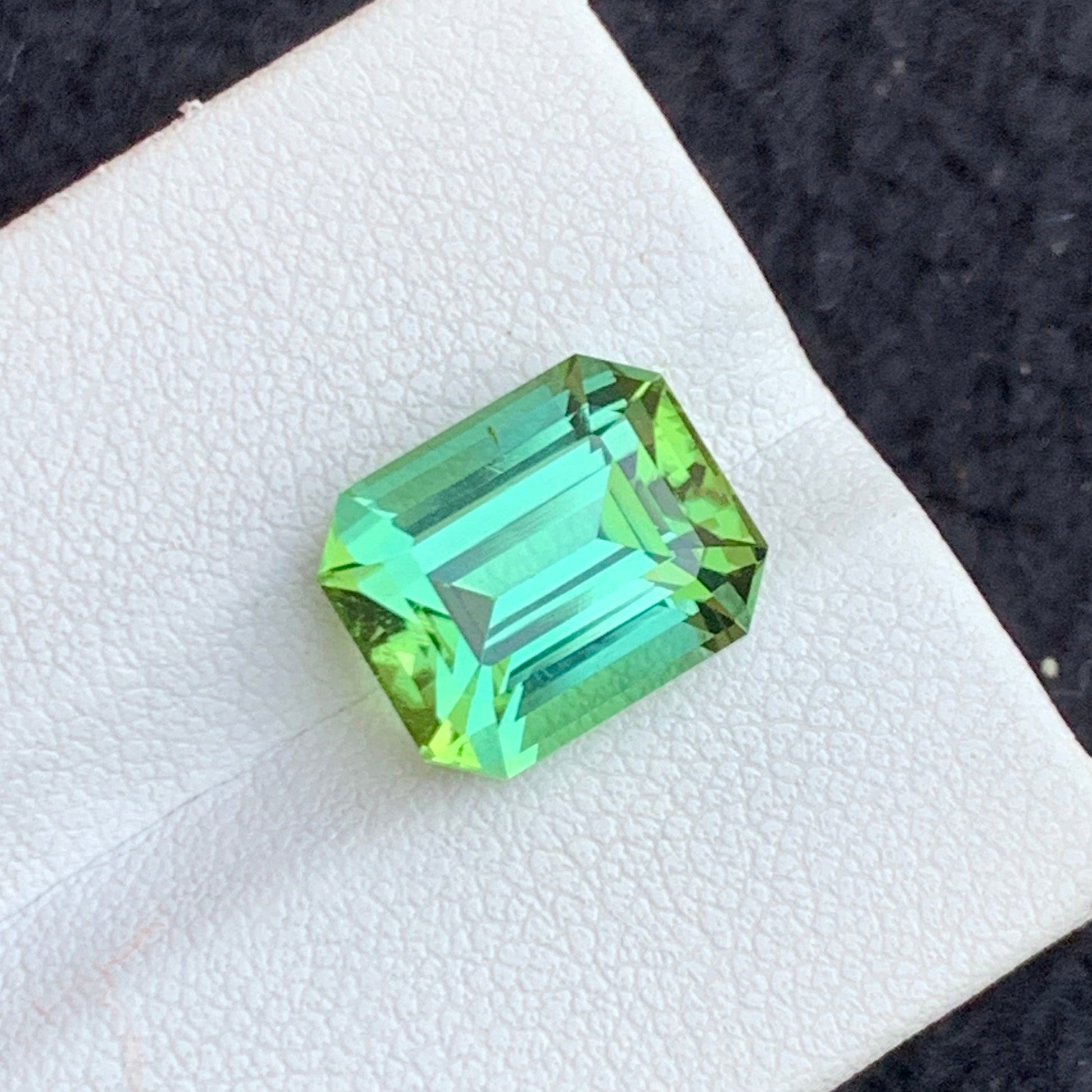 mint tourmaline
bluish green tourmaline emerald cut gemstone

mint green tourmaline 5.80 carats