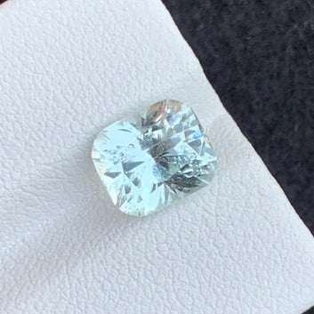 cushion cut achroite tourmaline clear gemstone close up
rare achroite tourmaline 2.70 carat transparent gemstone