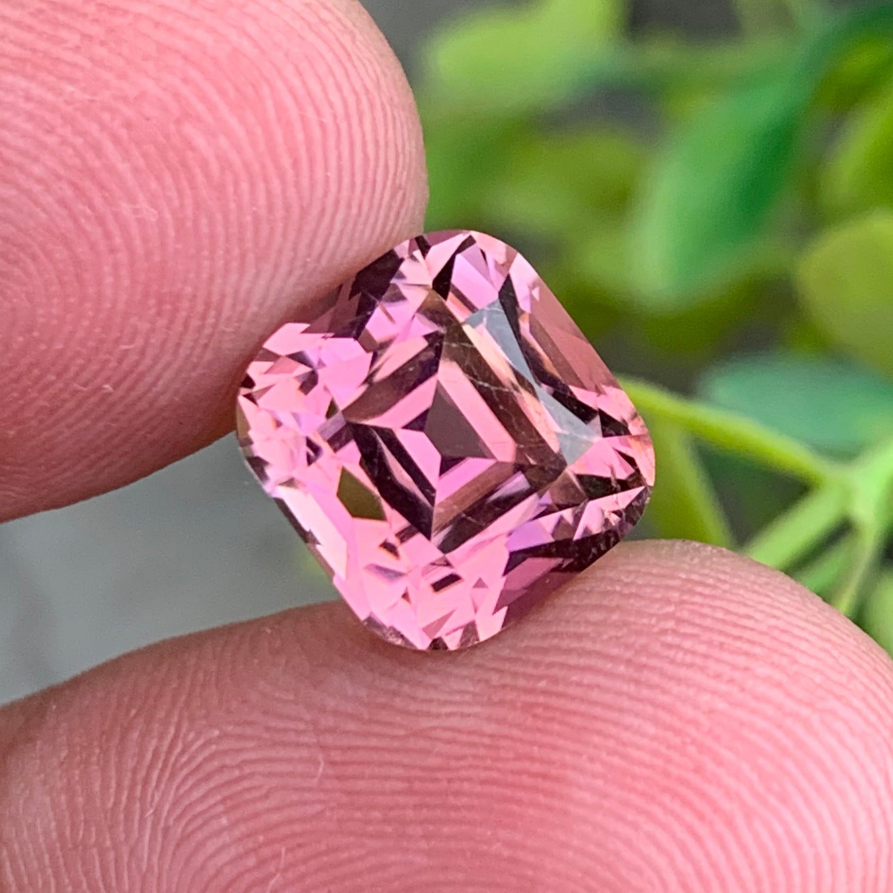 cushion cut pink tourmaline close up
natural pink tourmaline gemstone vvs clarity