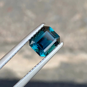 Natural Dark Blue Afghan Tourmaline: A Stunning 1.20 Cts Emerald Cut Gemstone