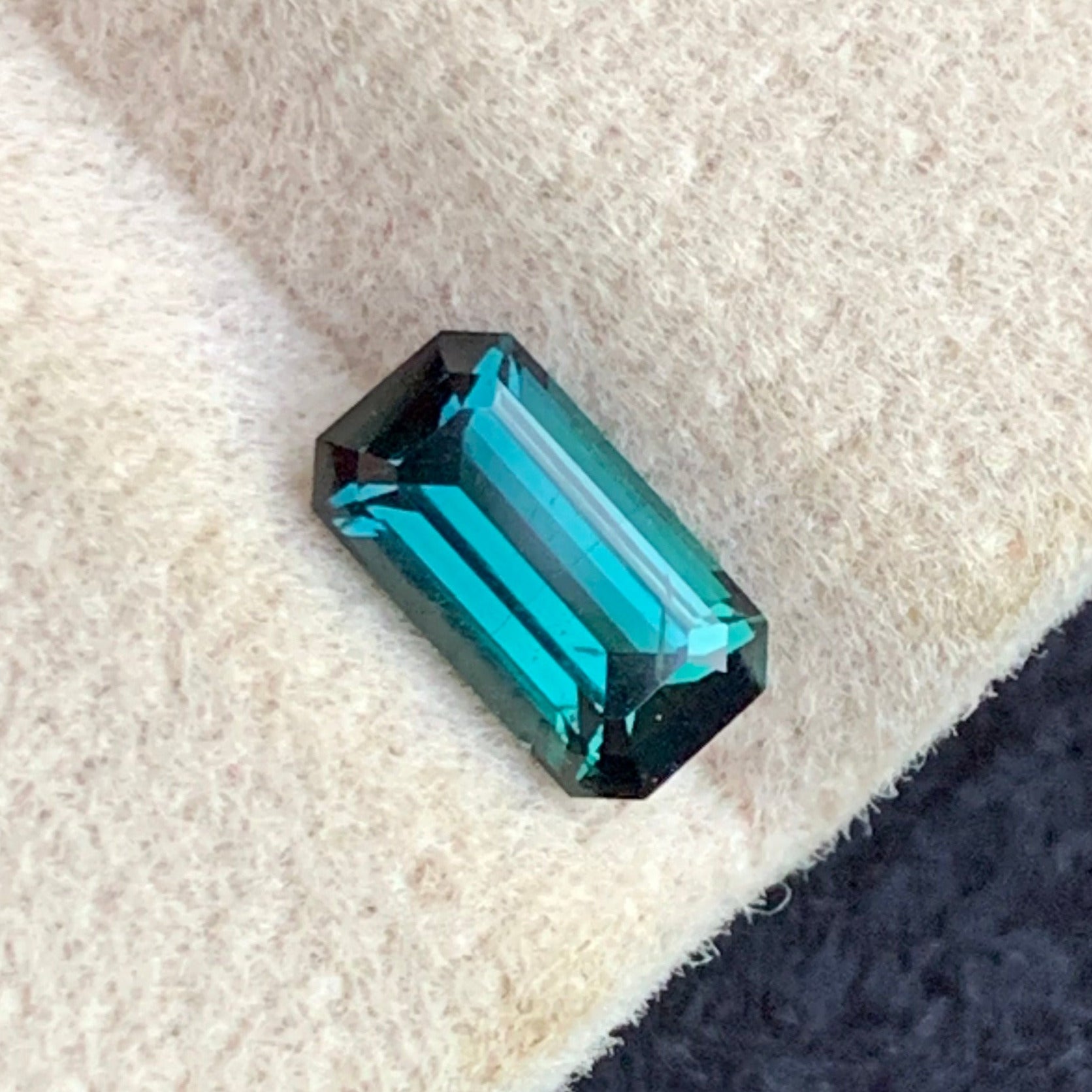 elegant bluish green tourmaline for fine jewelry
natural untreated tourmaline emerald cut gemstone