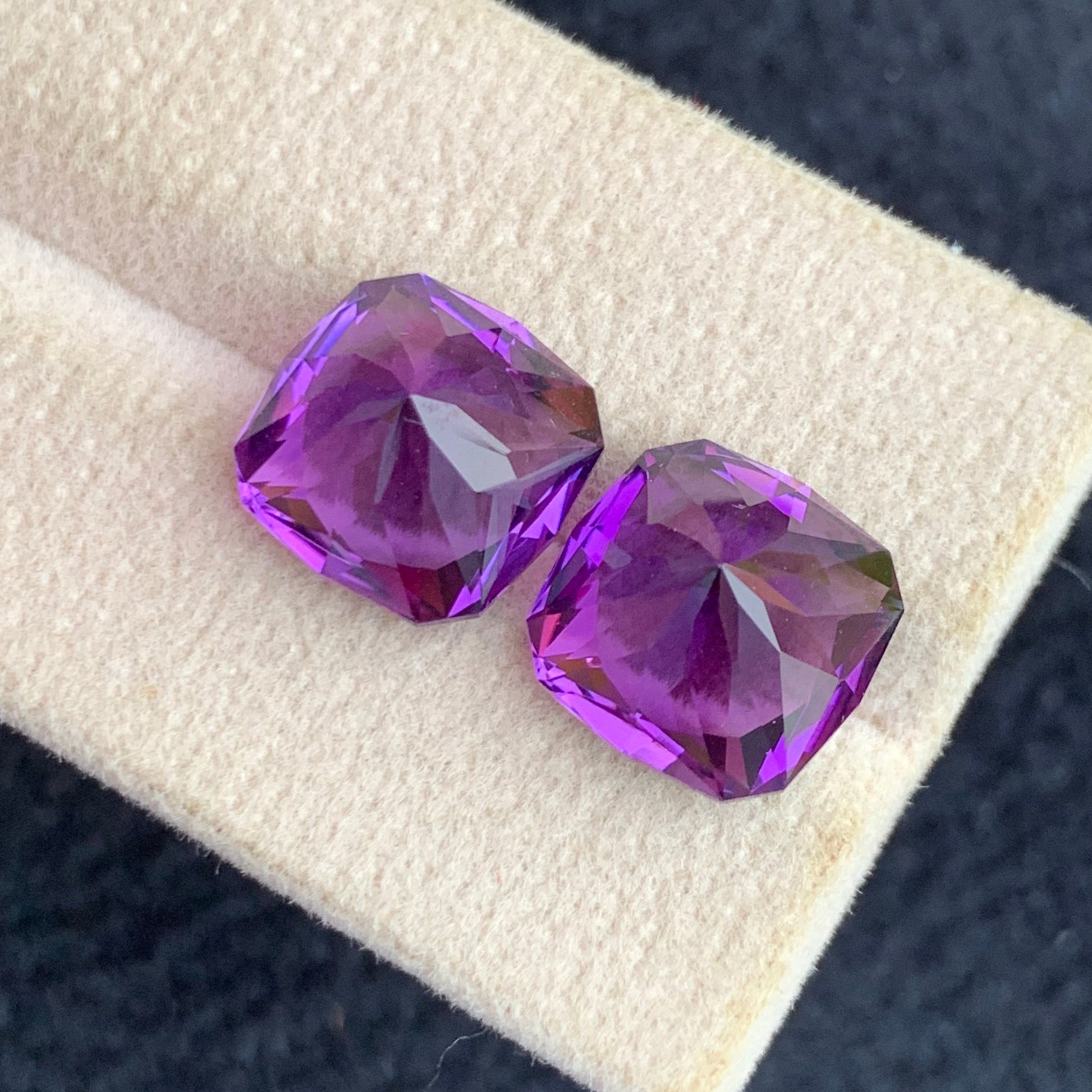 elegant fancy shape amethyst pair for designer jewelry
brazil sourced amethyst gemstones high quality loose pair