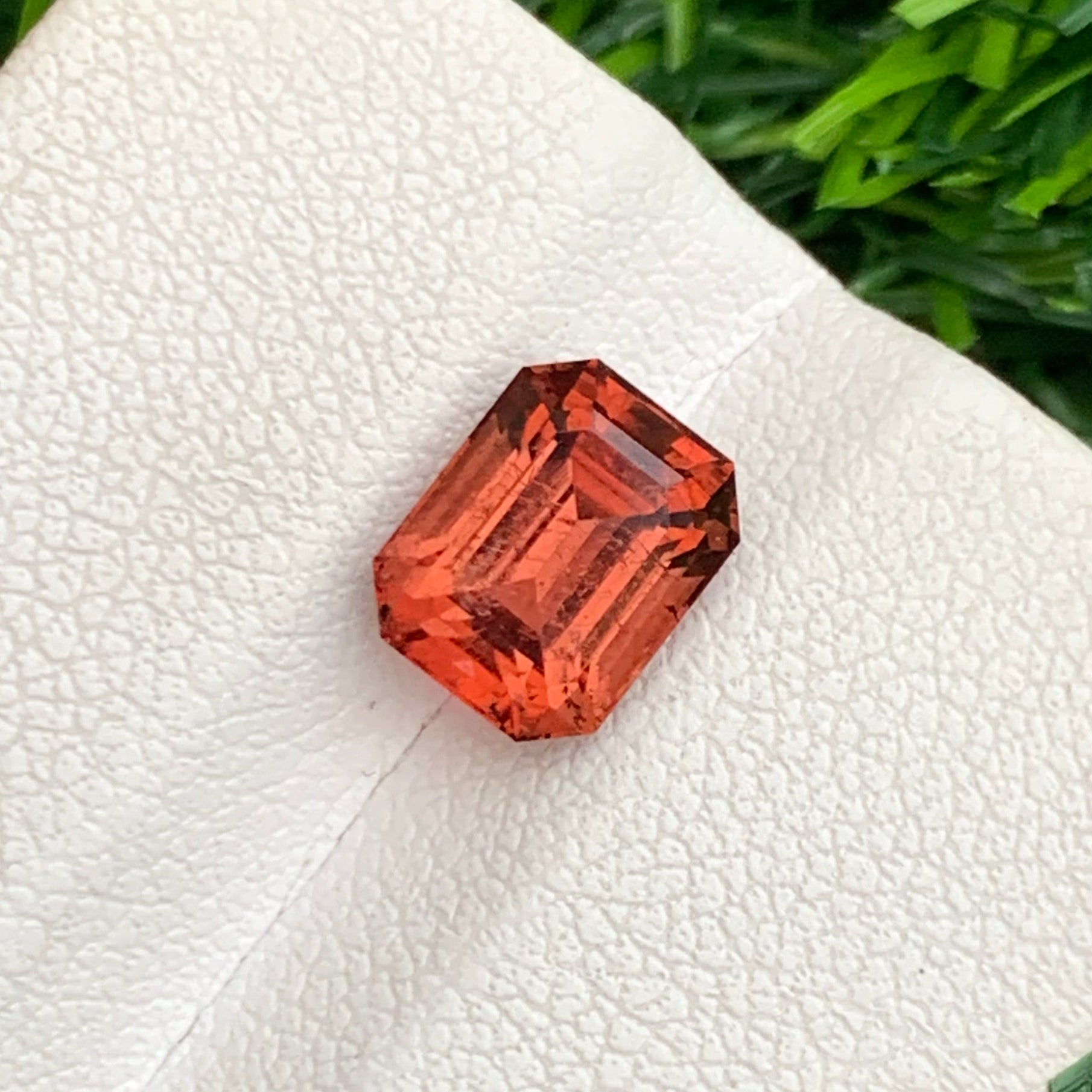 2.20 Carat Reddish Orange Tourmaline Emerald Cut | Natural African
