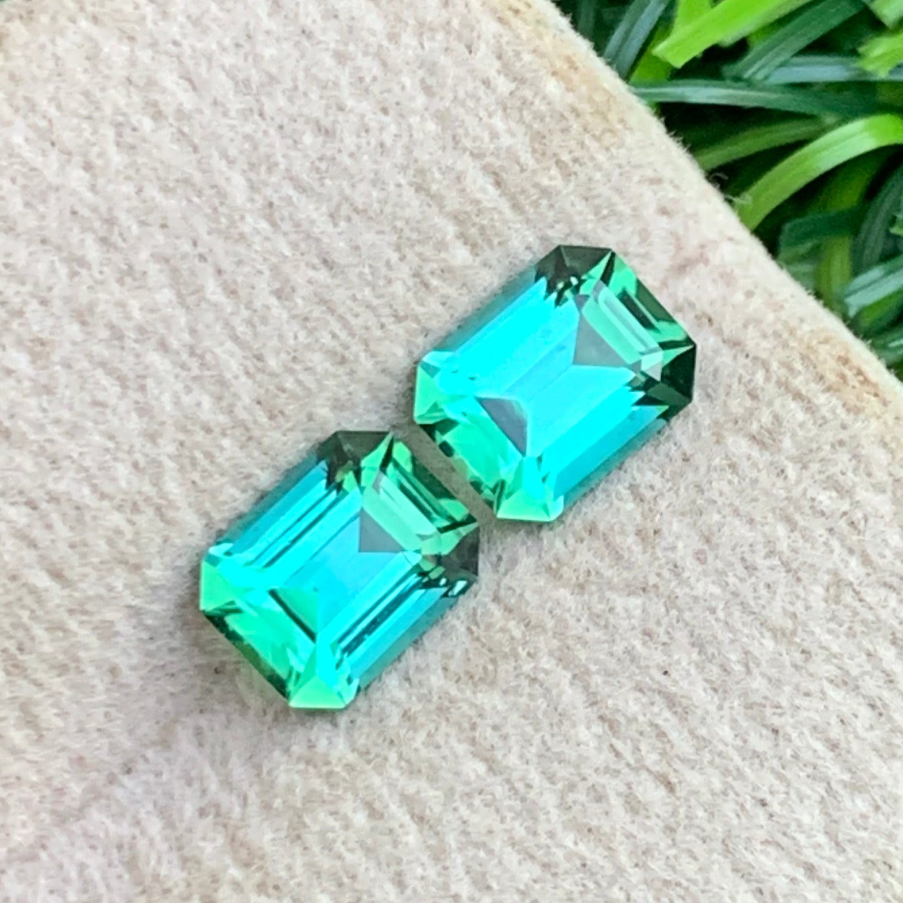 Bluish Green Tourmaline pair
Bluish Green Tourmaline earring
emerald cut tourmaline pair for luxury earrings OneStep Gems
close-up natural bluish green tourmaline eye clean gemstones