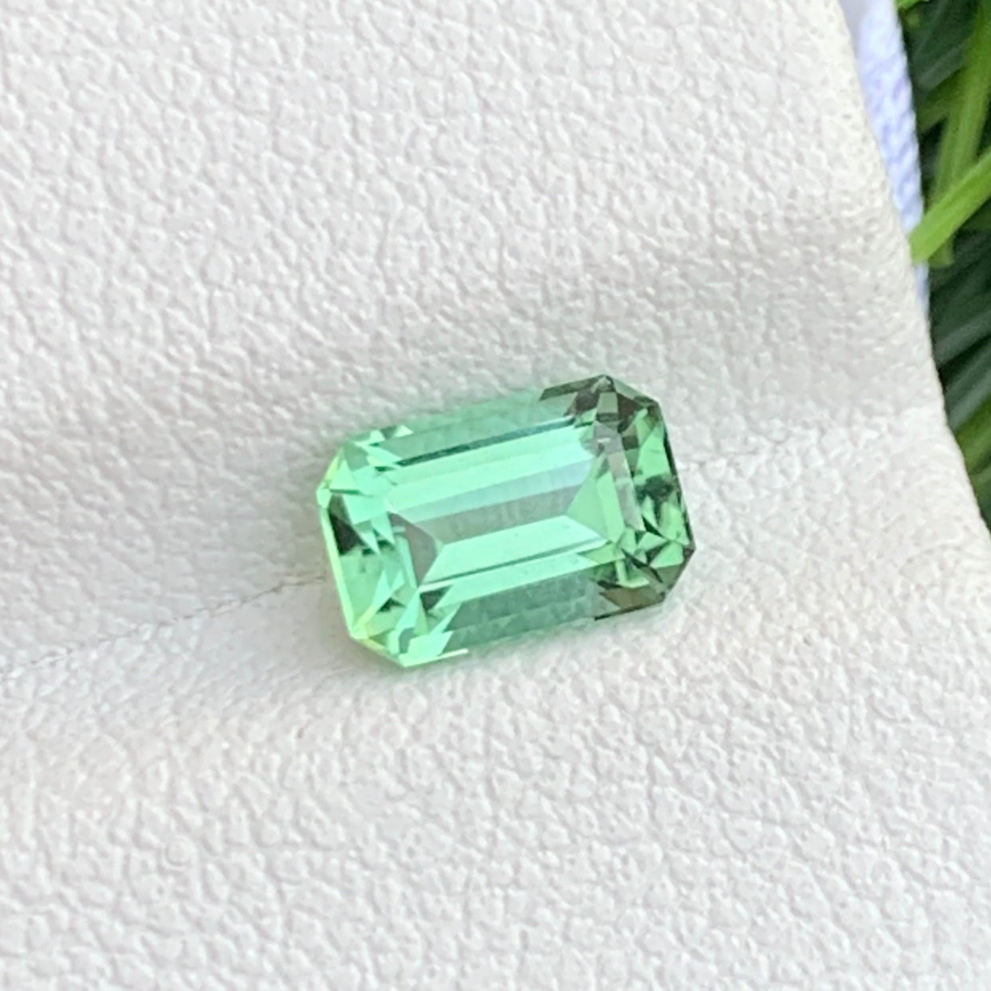 eye clean mint green tourmaline luxury gemstone
emerald cut green tourmaline fine jewelry stone
