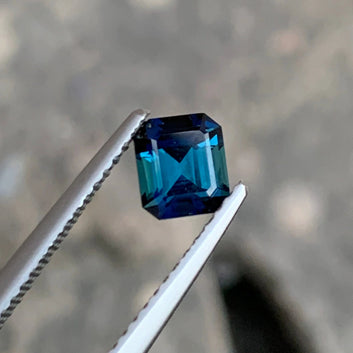 Buy Faceted Ink Blue Afghan Tourmaline, Emerald Cut 0.75 Cts - Best Price | One Step Gems