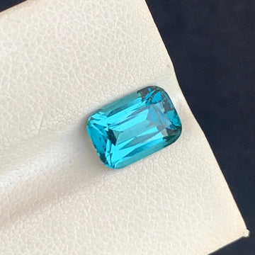 Carat Neon Blue Tourmaline Gemstone – Cushion Cut, VVS Clarity