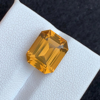 Gorgeous Honey Citrine from Brazil – Emerald Cut 5.70 Cts by One Step Gems