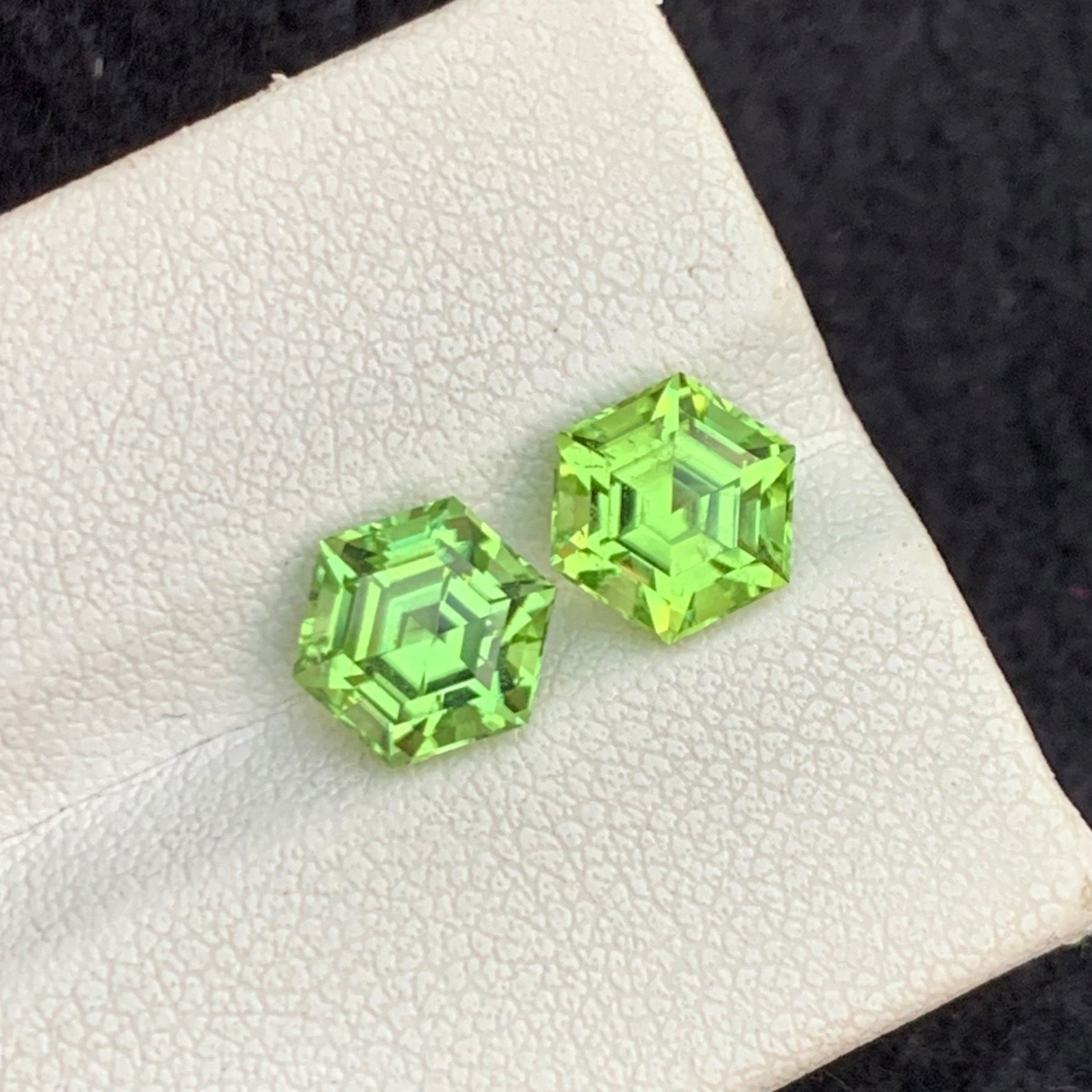 Green Peridot Earring Pair
natural green peridot pair 3.95 carats