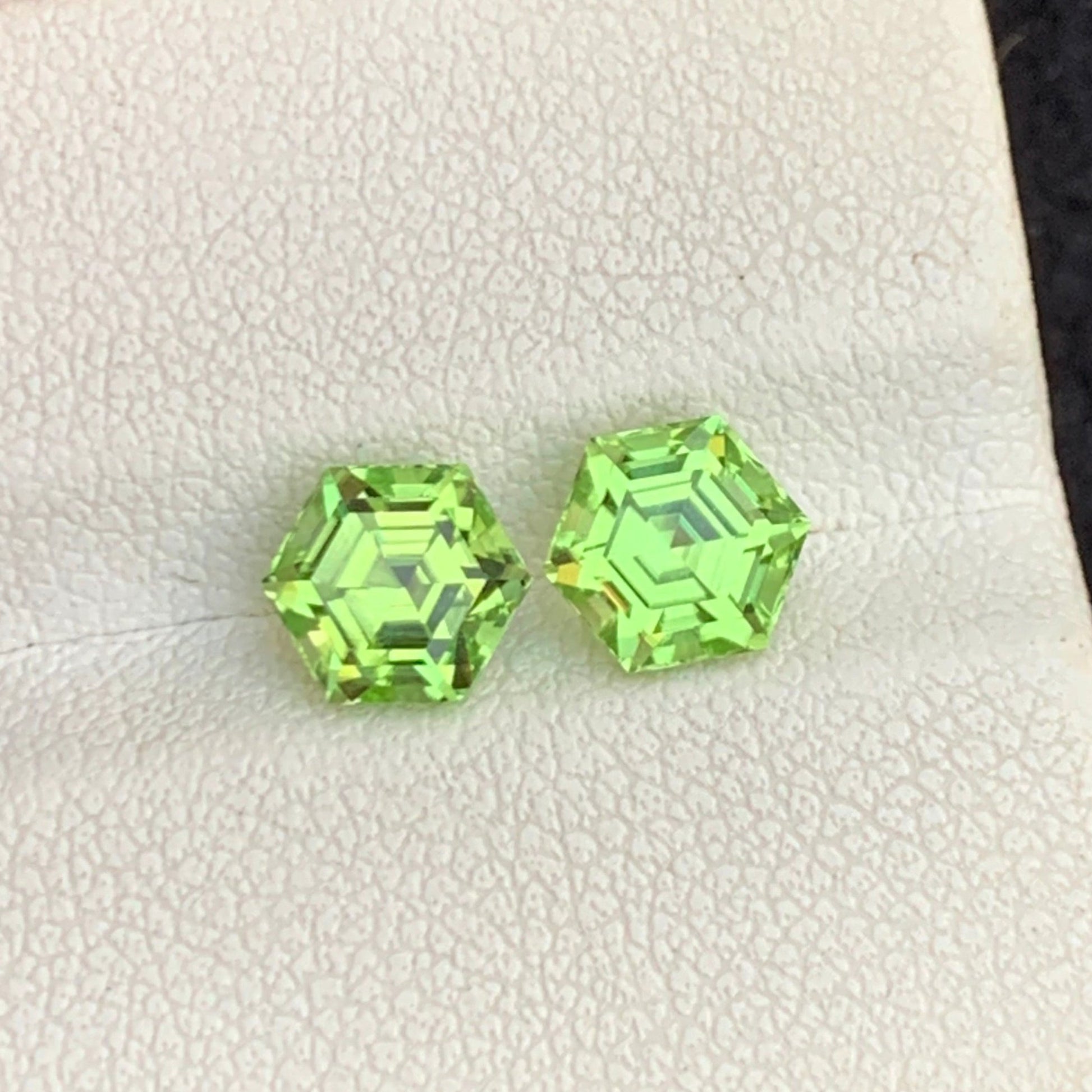 Loose Green Peridot Pair
hexagonal cut peridot gemstones