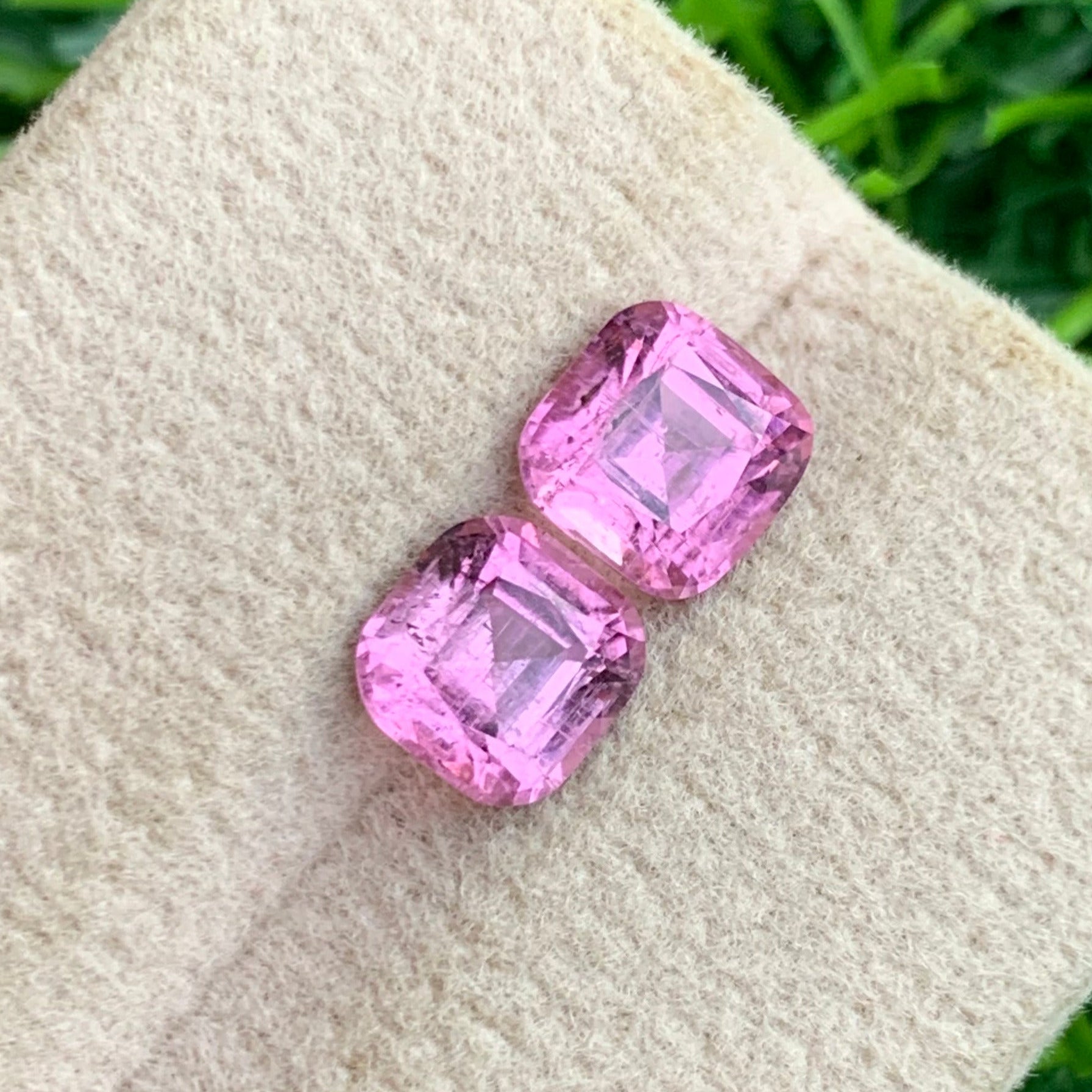 high quality pink tourmaline cushion cut pair
natural untreated pink tourmaline gemstones