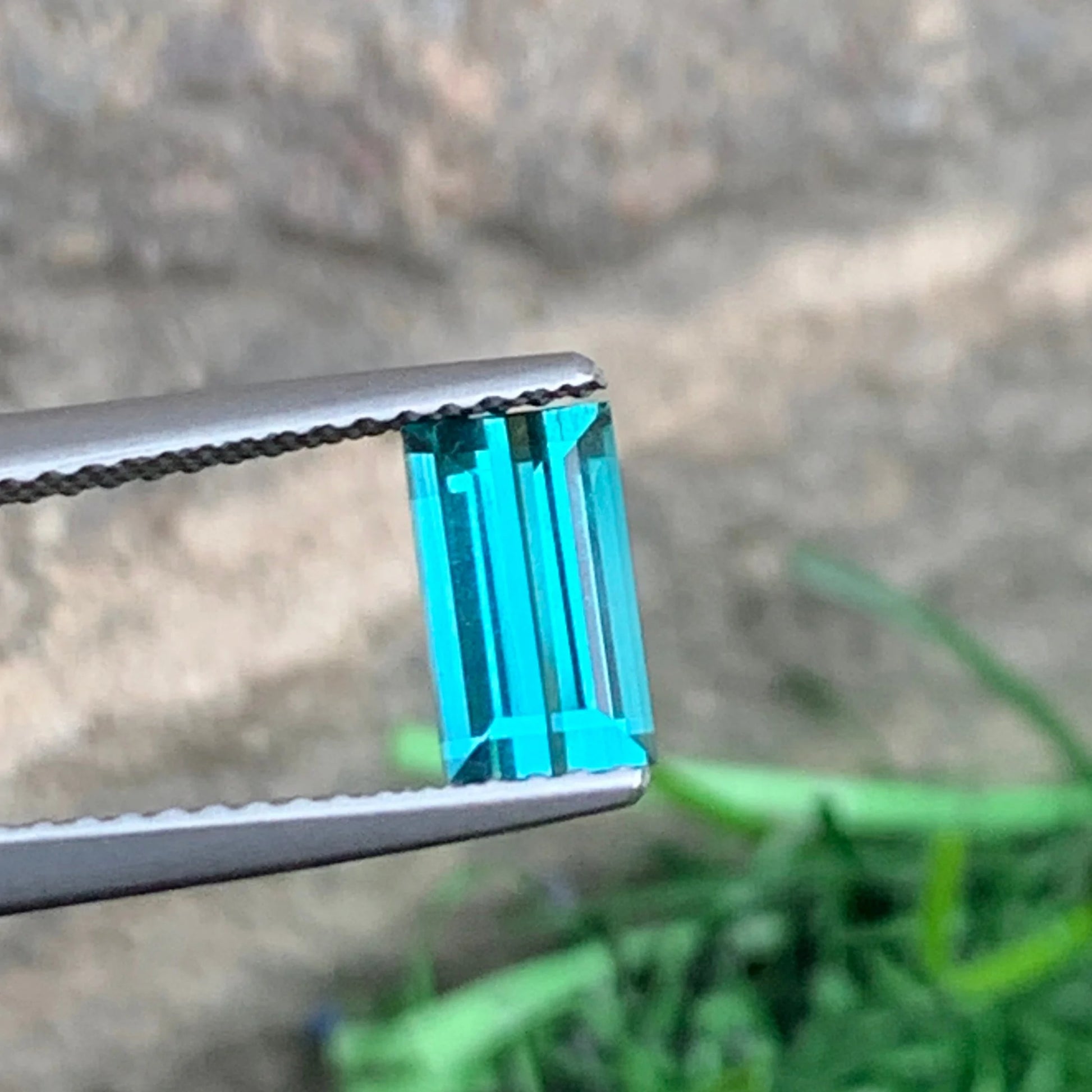 Natural Neon Blue Tourmaline Stunning Baguette Cut Gemstone