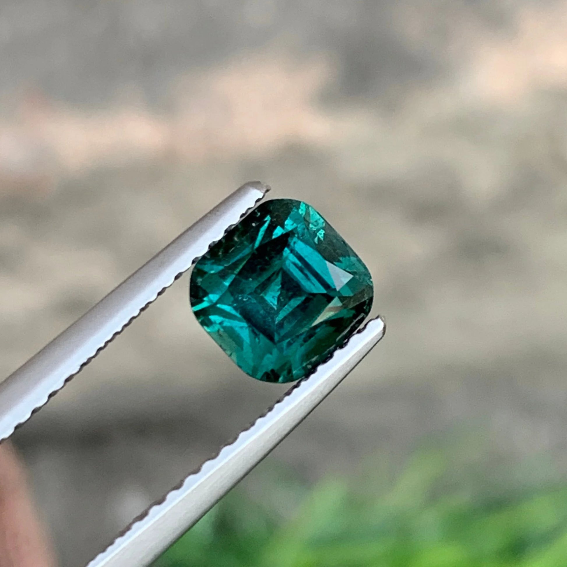 Afghan Lagoon Tourmaline, Cushion Cut 1.50 Carats – One Step Gems