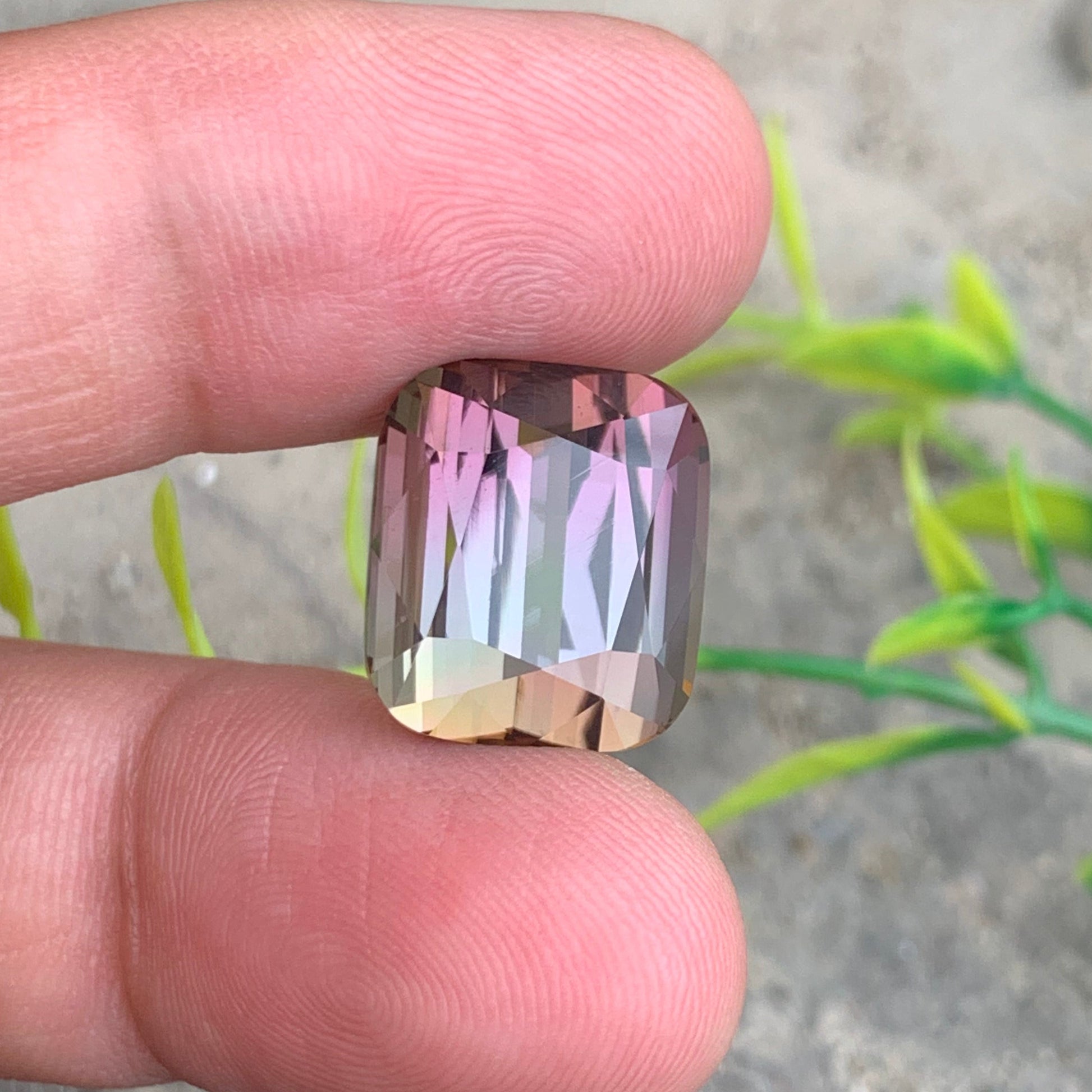 bicolor Tourmaline
large tourmaline collector stone
afghan tourmaline luxury gemstone
cushion cut bicolor gemstone