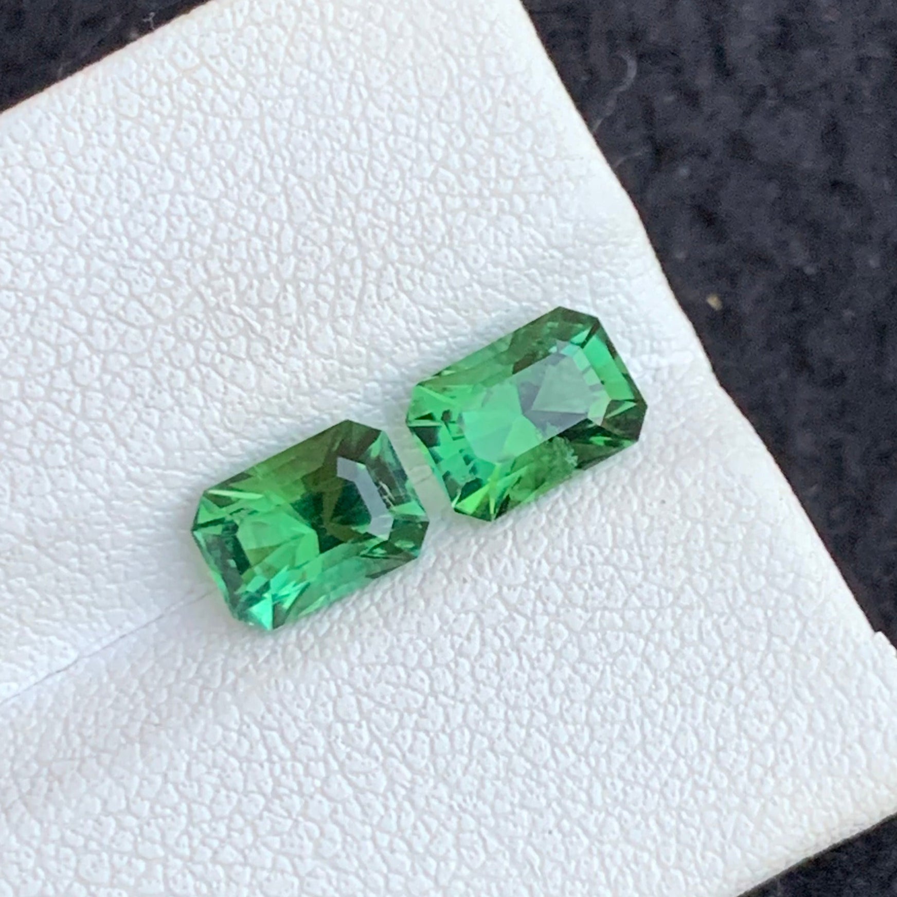 Dark Green Tourmaline Pair
loose green tourmaline pair emerald cut

natural green tourmaline 2.05 carats