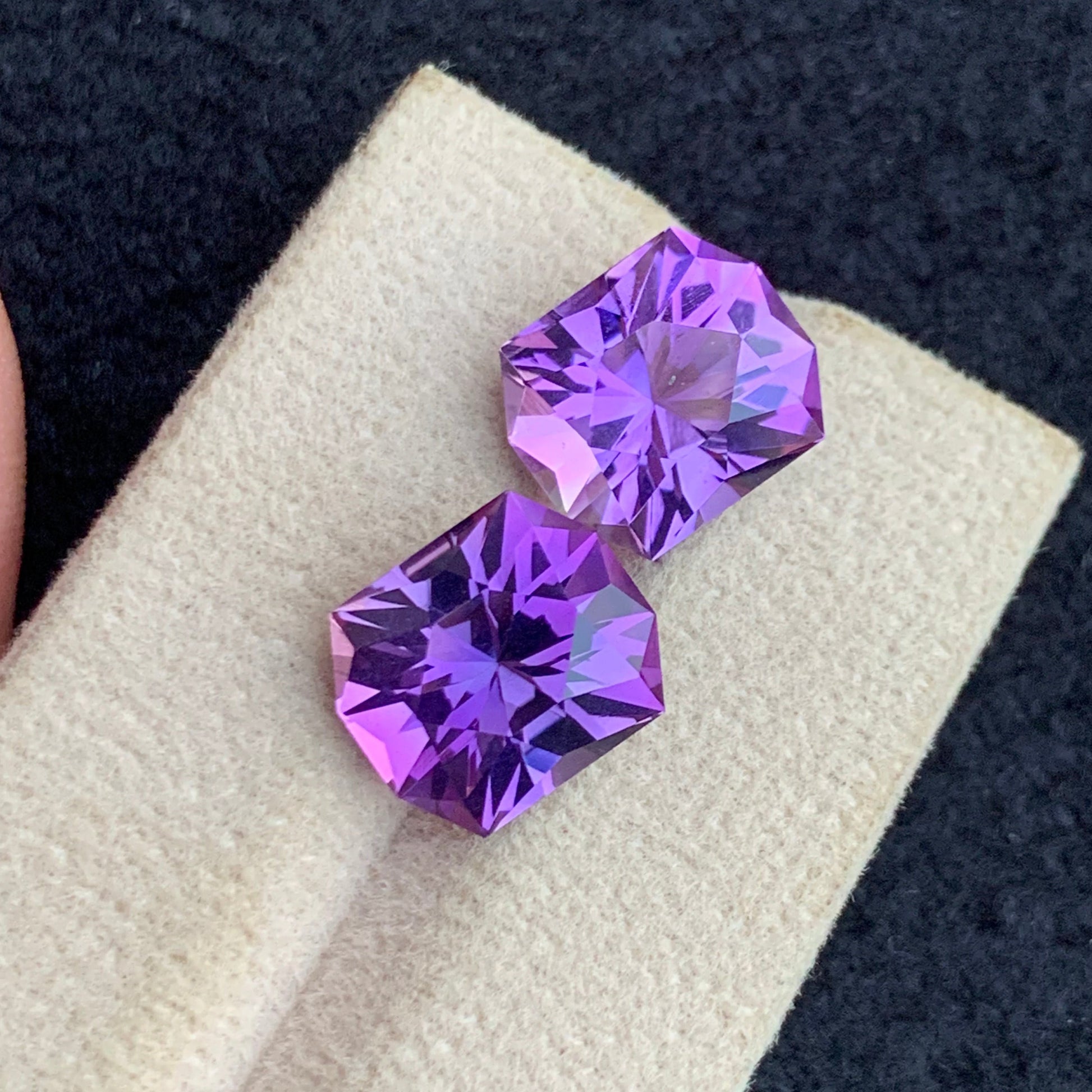 luxury amethyst gemstone pair vibrant color brilliance
amethyst loose gemstones macro detail high clarity Brazil origin