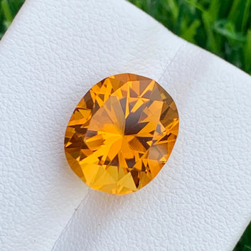 Mandarin Citrine from Brazil – Fancy Oval Cut, 6.65 Cts Gemstone for Sale