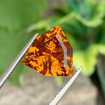 Mandarin Citrine from Brazil – 6.05 Carats, Fancy Triangular Cut by One Step Gems