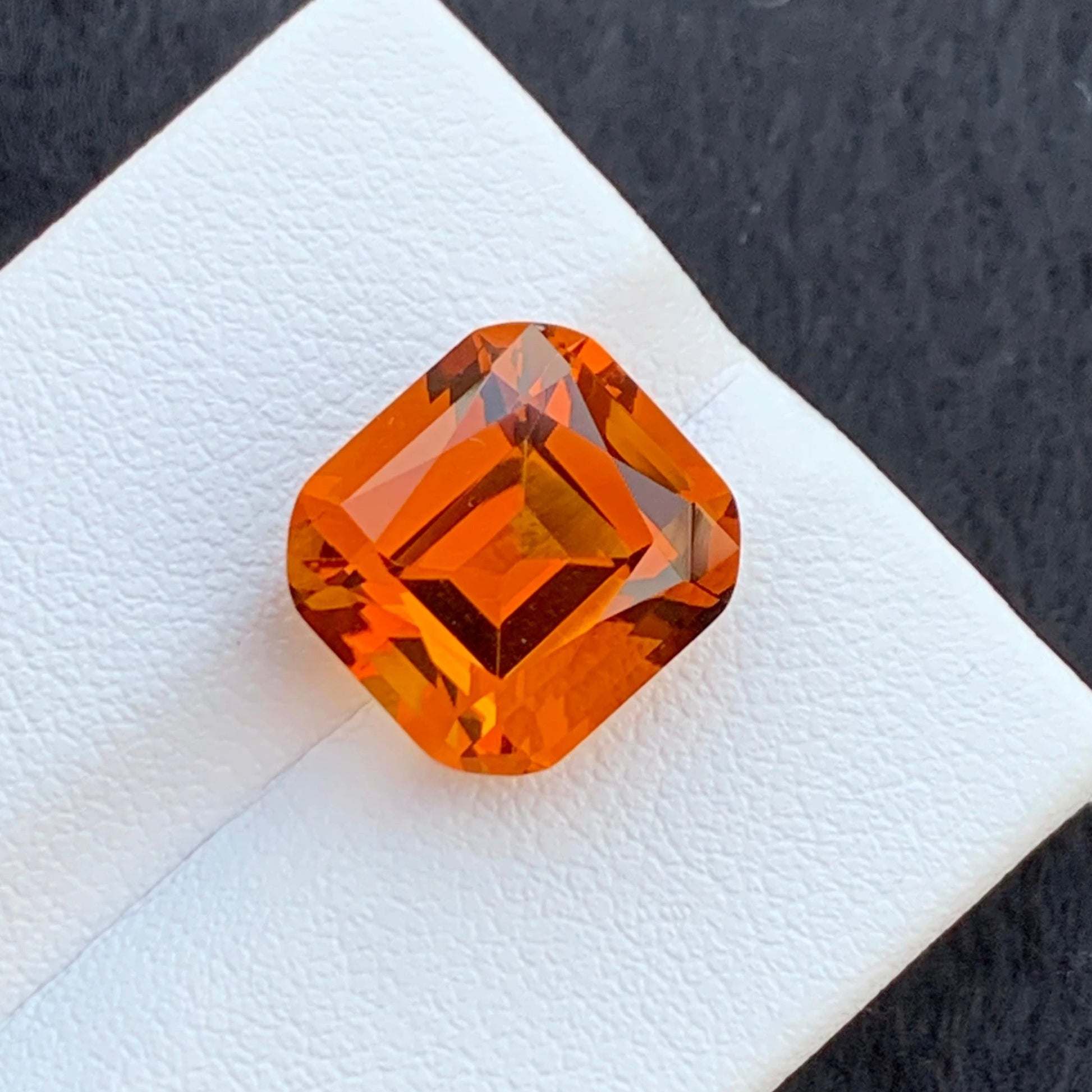 Buy Mandarin Citrine from Brazil – Cts, Heated Cushion Cut