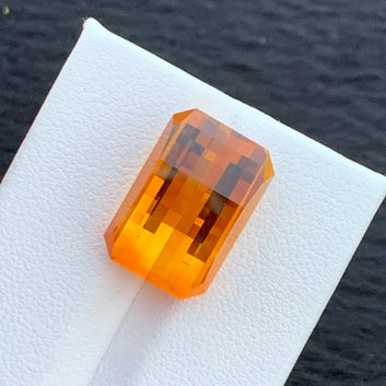 Mandarin Citrine from Brazil - 13.20 Carats Pixel Cut | Premium Quality Gemstone