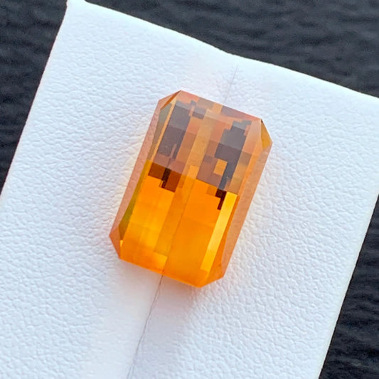 Mandarin Citrine from Brazil - 13.20 Carats Pixel Cut | Premium Quality Gemstone