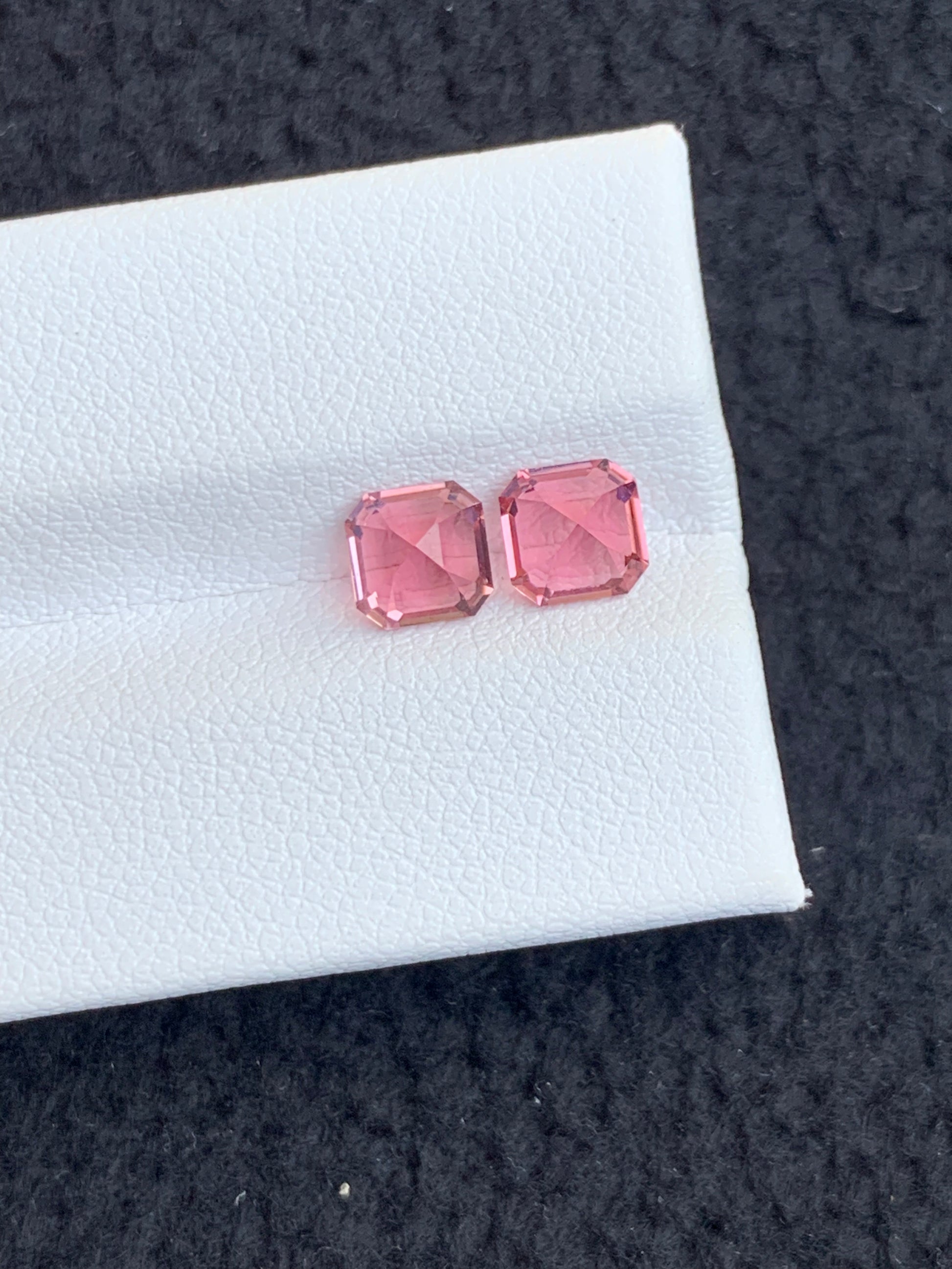 natural pink tourmaline gemstones

eye clean tourmaline pair

asscher cut tourmaline stones

luxury pink tourmaline