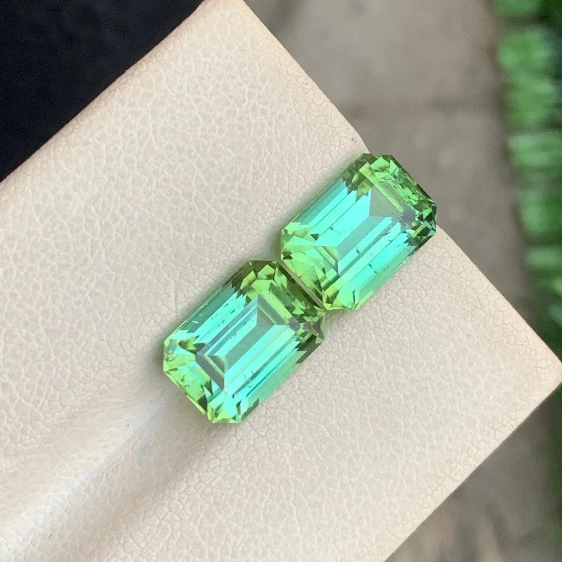 mint green tourmaline pair design
