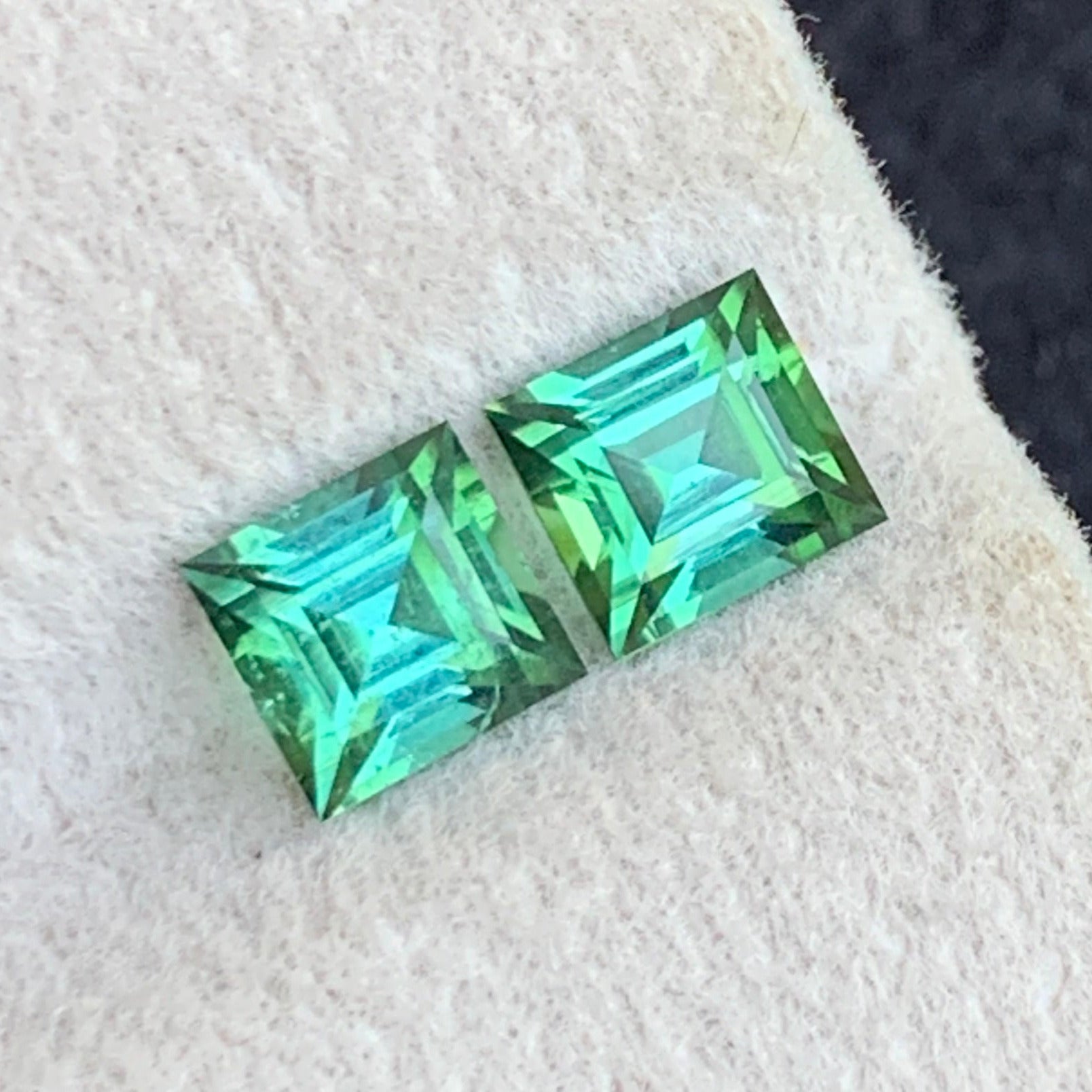 natural blue green tourmaline gemstone close up