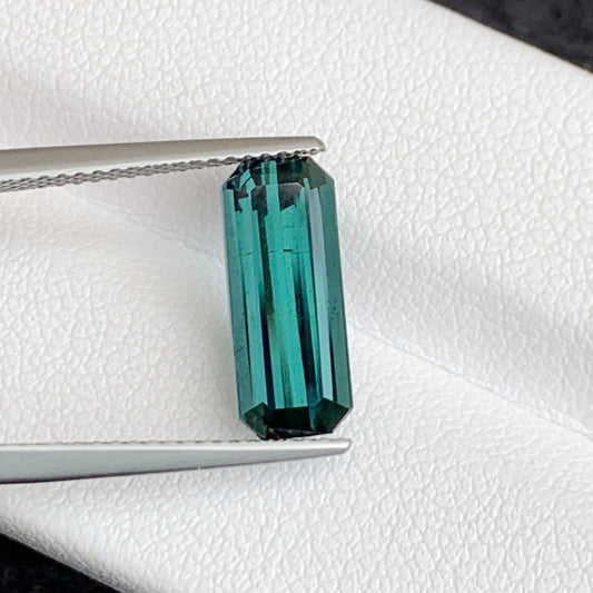 One Step Gems: Natural Dark Blue Afghan Tourmaline, Emerald Cut 3.10 Cts