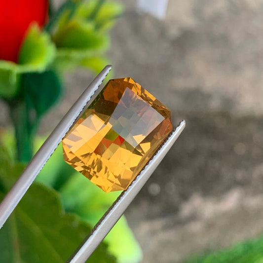 Natural Honey Citrine from Brazil, Fancy Cut 9.05 Carats - Premium Quality Gemstone