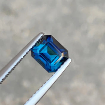 Natural Ink Blue Afghan Tourmaline, Emerald Cut 0.80 Carats – Rare Gemstone