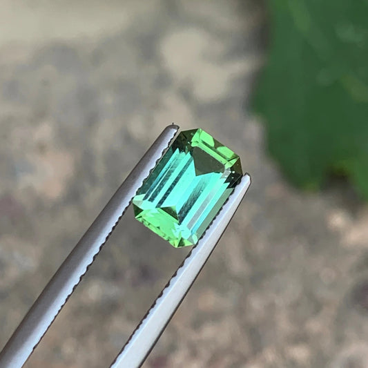 Natural Mint Green Tourmaline, Emerald Cut - 1.30 Carats