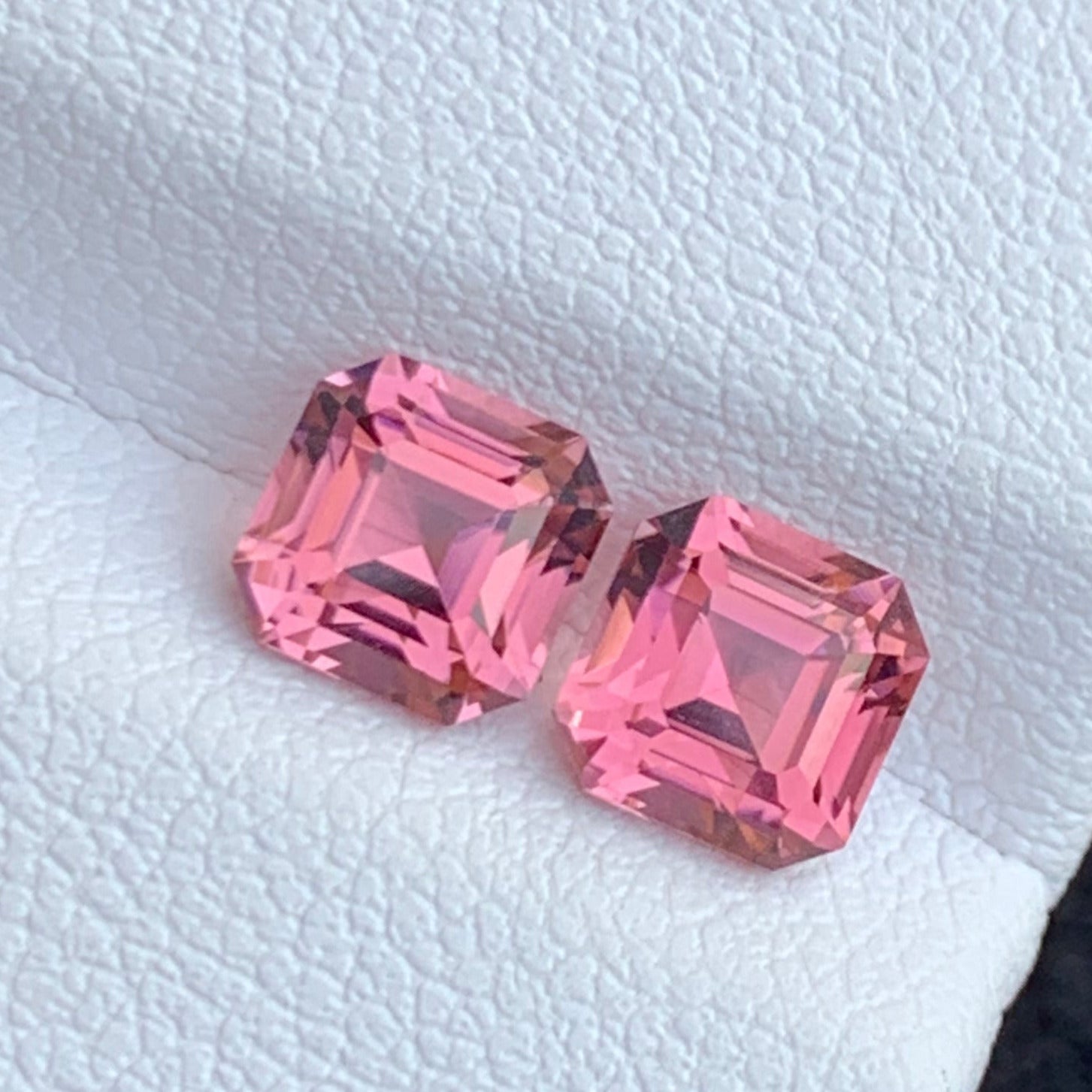 eye clean tourmaline pair
asscher cut tourmaline stones
