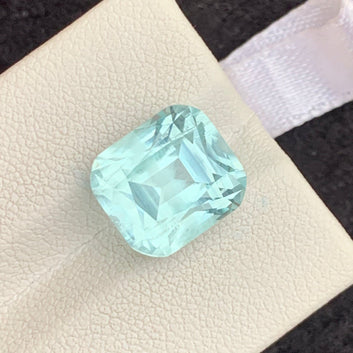 Aquamarine Gemstone ring
natural sea blue aquamarine gemstone close up view high clarity
cushion cut aquamarine 8.60 ct loose gemstone for jewelry making
