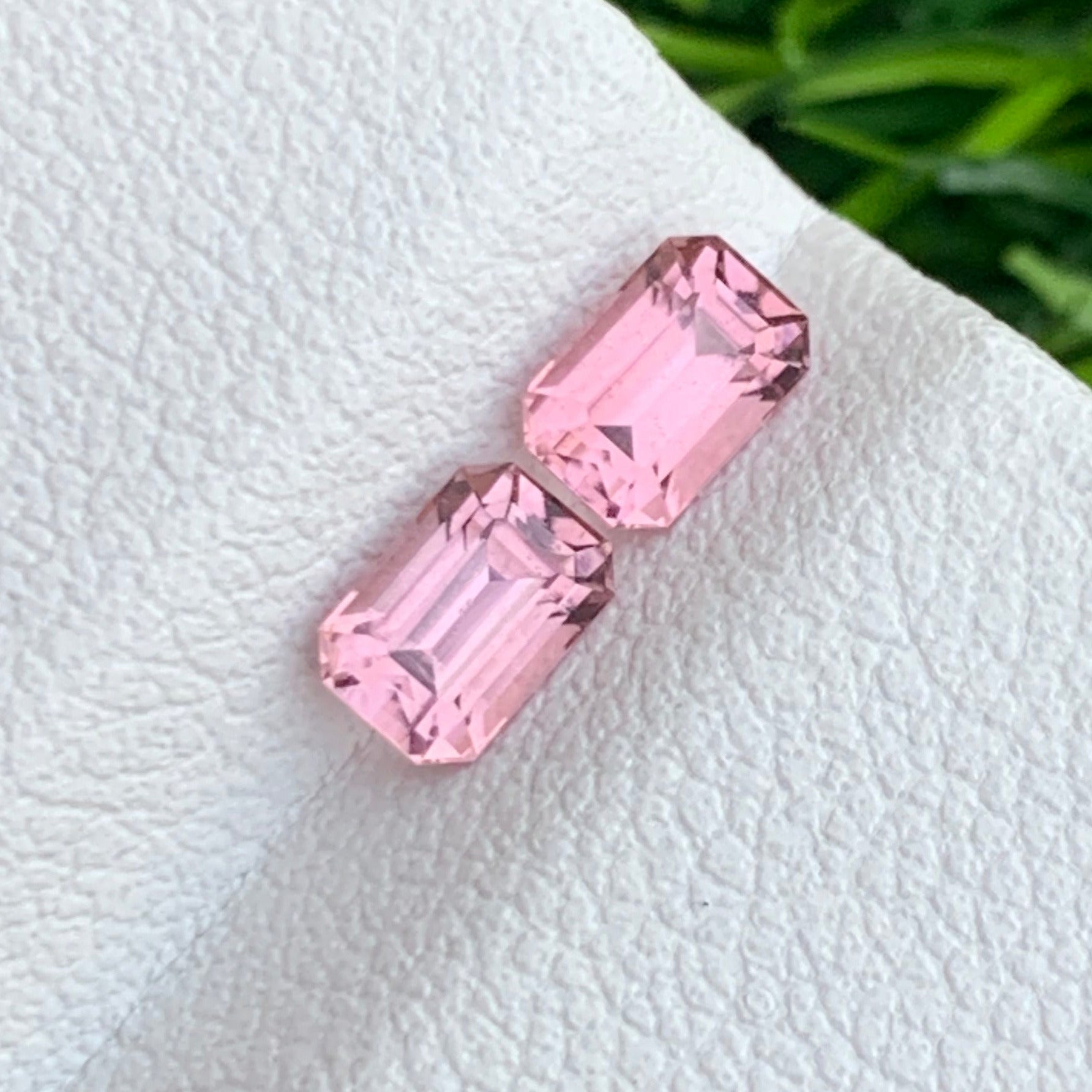 natural untreated pink tourmaline pair for jewelry making
pink tourmaline gemstones close up macro shot