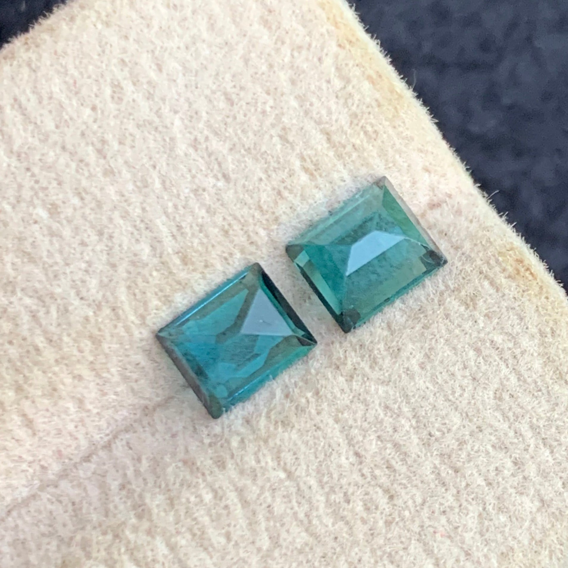 natural untreated teal tourmaline pair for earrings