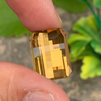 Brilliance of Natural Yellow Citrine - 18.60 Cts Pixel Cut Gemstone from Brazil