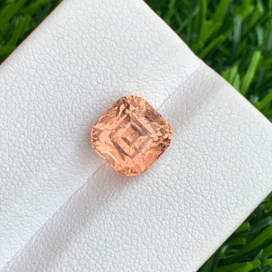 Natural Peach Color Tourmaline Cushion Cut – 3.25 Carats from Africa