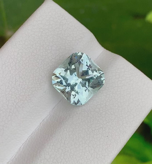 Sea Blue Aquamarine Gemstone - Fancy Cushion Cut, 3.85 Carats | Natural & Untreated Beauty